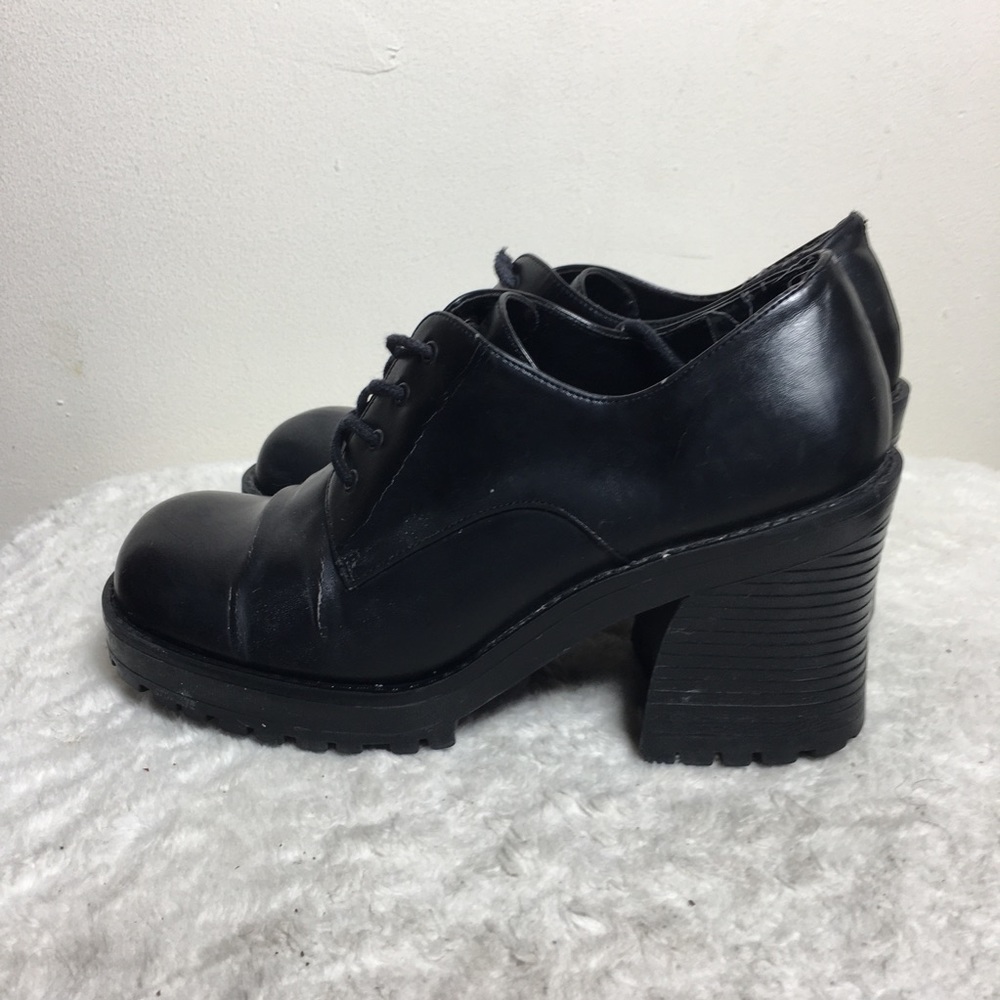 Vintage Mudd platform chunky square toe shoe black 8 - Picture 6 of 16